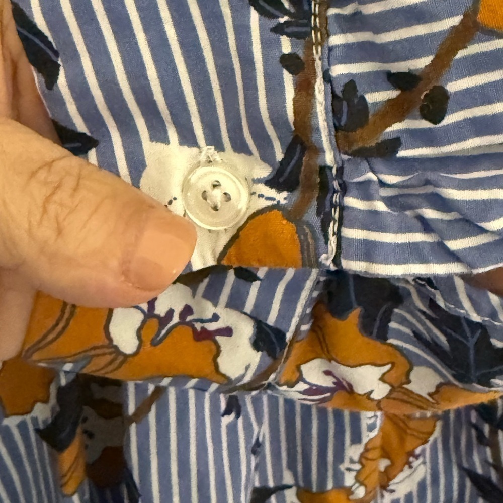 Who What Wear Blue Orange Floral Surplice 100% Cotton Dress Plus Size XXL - Picture 6 of 9
